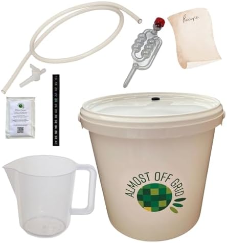 Almost Off Grid Honey Mead Wine Making Starter Kit for Beginners, Wine Making Equipment, Makes 4.5 litres or 6 Bottles, Fermenting Set for Mead Making, Traditional Mead Kit