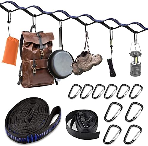 BROTOU Hammock Straps, 3m Camping Hanging Ropes for Trees, with 10 Hooks and 5m Extension, 600 LBS Heavy Duty Camping Hammock Accessories Set for Hanging Outdoor Camping Equipment