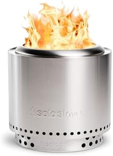 Solo Stove Ranger 2.0 with Stand, Smokeless Fire Pit | Fire Pits for Garden Wood Burning Fireplaces with Removable Ash Pan, Portable Outdoor Firepit - Stainless Steel 38 x 41,5 cm, 7,3 kg