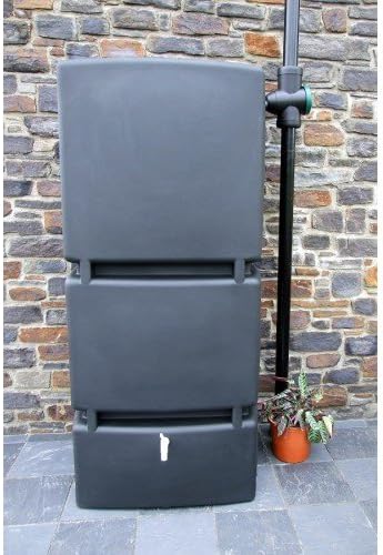 Technik Wall 800L Black Water Butt Tank - Outdoor Garden Irrigation - Rainwater Harvesting