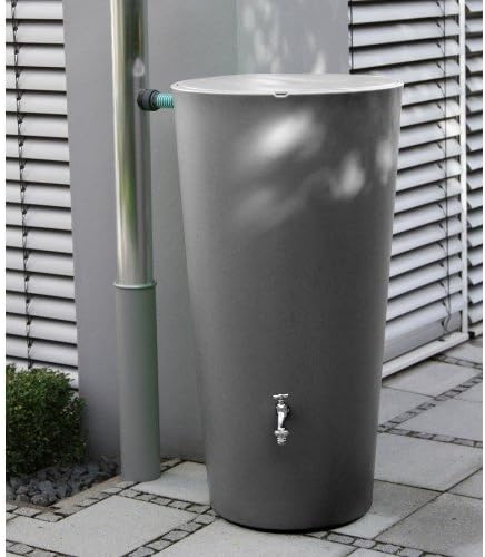 Technik RainBowl 210L Modern Slate Water Butt Tank - Outdoor Garden Irrigation - Rainwater Harvesting